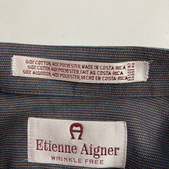 ETIENNE AIGNER Men’s Long Sleeve Dress Shirt Size 16.5 32/33 Gray - Picture 9 of 11